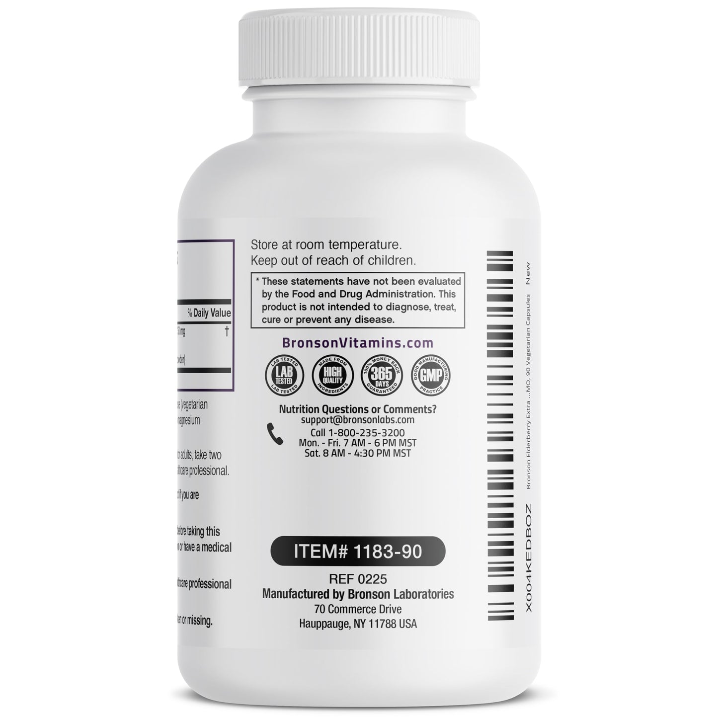 Bronson Elderberry Extra Strength – Immune Support & Antioxidant Protection, 90 Veg Capsules