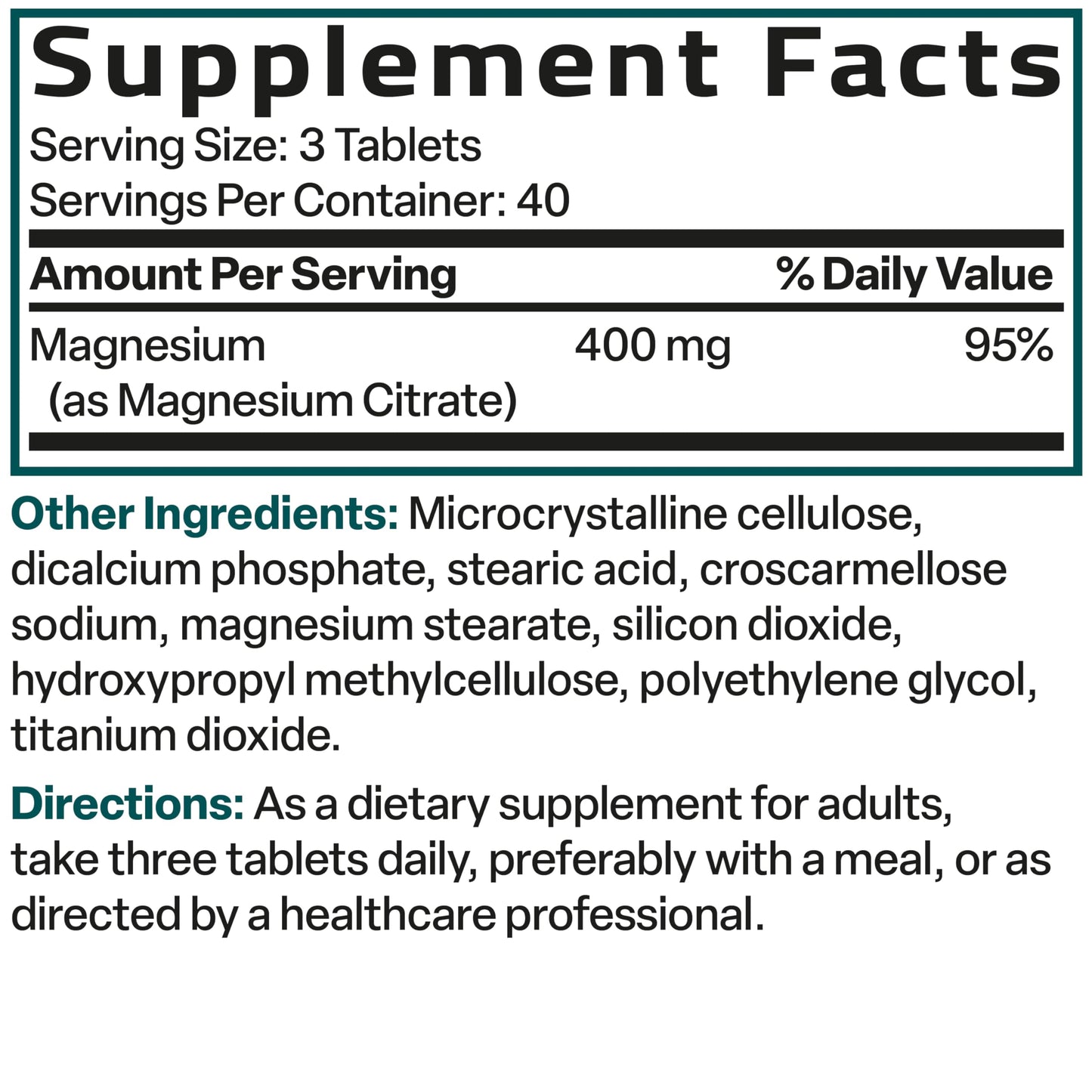 Bronson Magnesium Citrate 400mg | High Absorption, Non-GMO, 120 Vegetarian Tablets