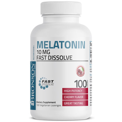 Bronson Melatonin 10mg Fast Dissolve Cherry – Vegetarian | 100 Count