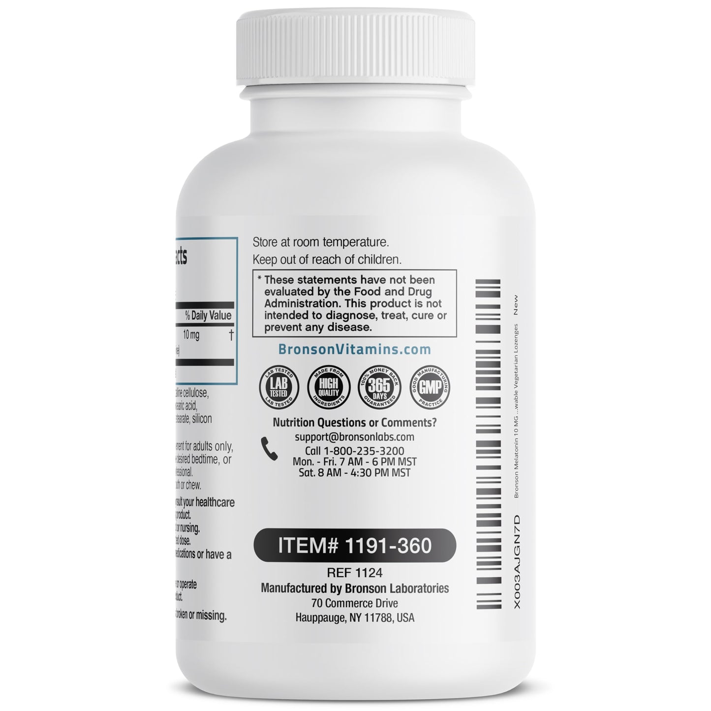 Bronson Melatonin 10 mg Fast Dissolve Peppermint Tablets – 360 Chewable Vegetarian Lozenges