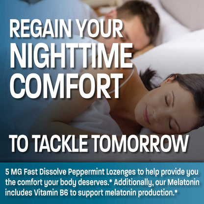 Bronson Melatonin 5mg Peppermint Lozenges with Vitamin B6 – 360 Vegetarian Lozenges