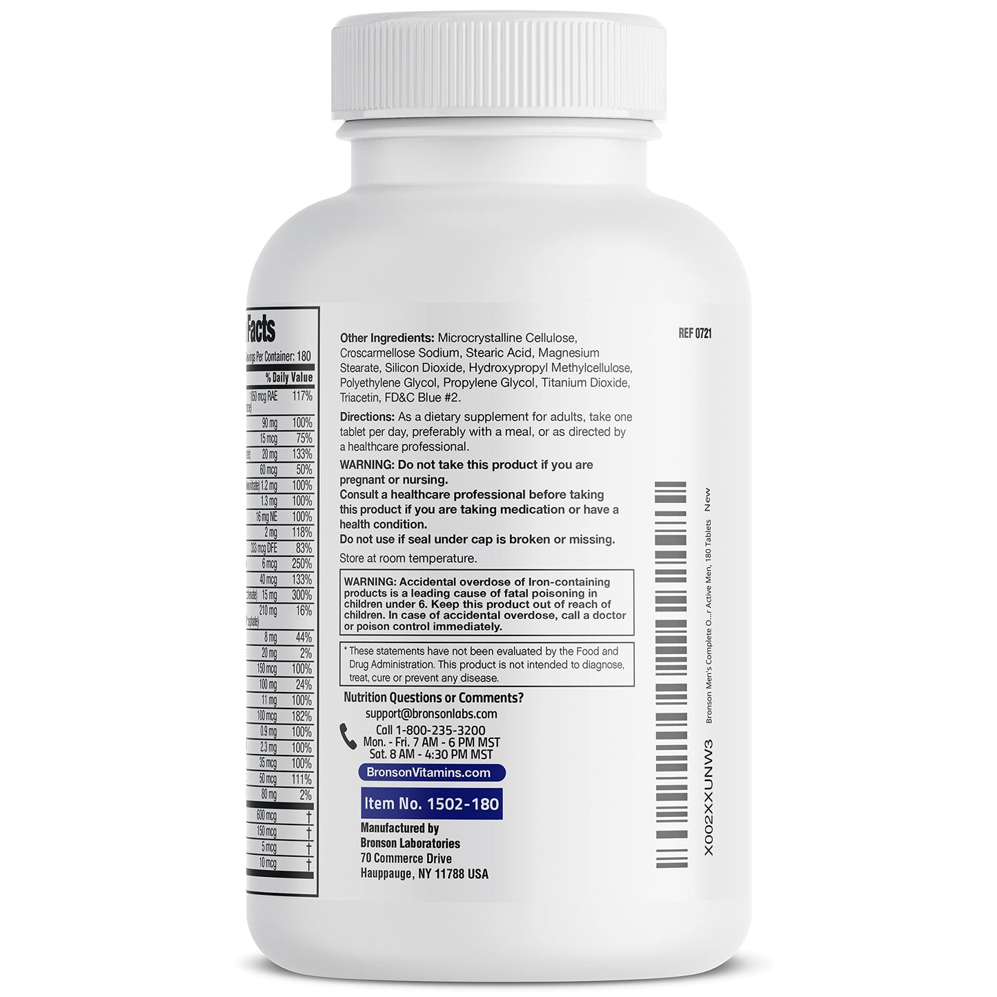 Bronson ONE Daily Men’s Complete Multivitamin – 180 Tablets | Active Men