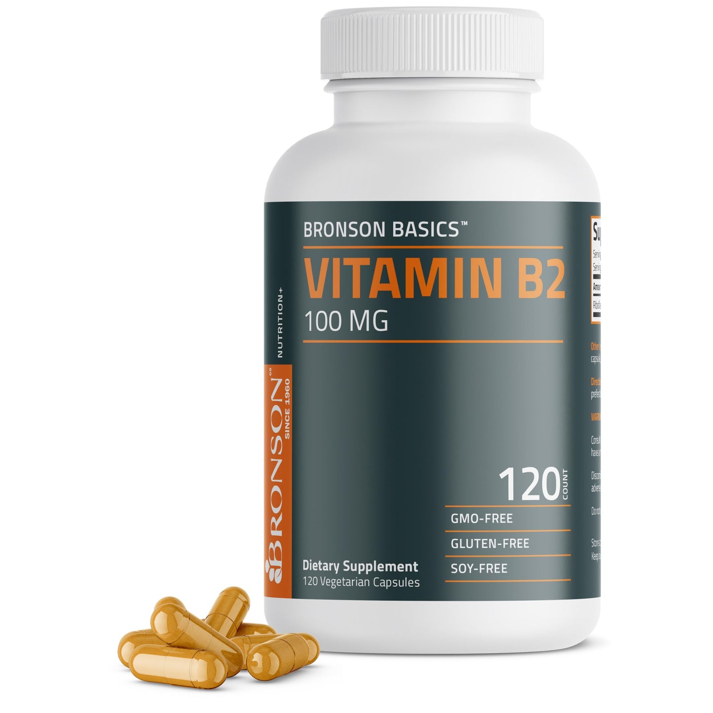 Bronson Vitamin B2 100mg Non-GMO | 120 Vegetarian Capsules