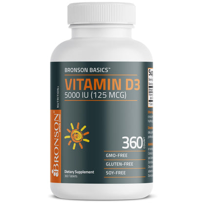 Bronson Vitamin D3 5000iu (125mcg) 1 Year Supply | Immune Support & Muscle Function