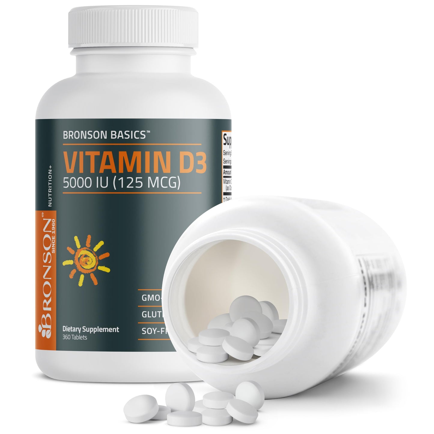Bronson Vitamin D3 5000iu (125mcg) 1 Year Supply | Immune Support & Muscle Function