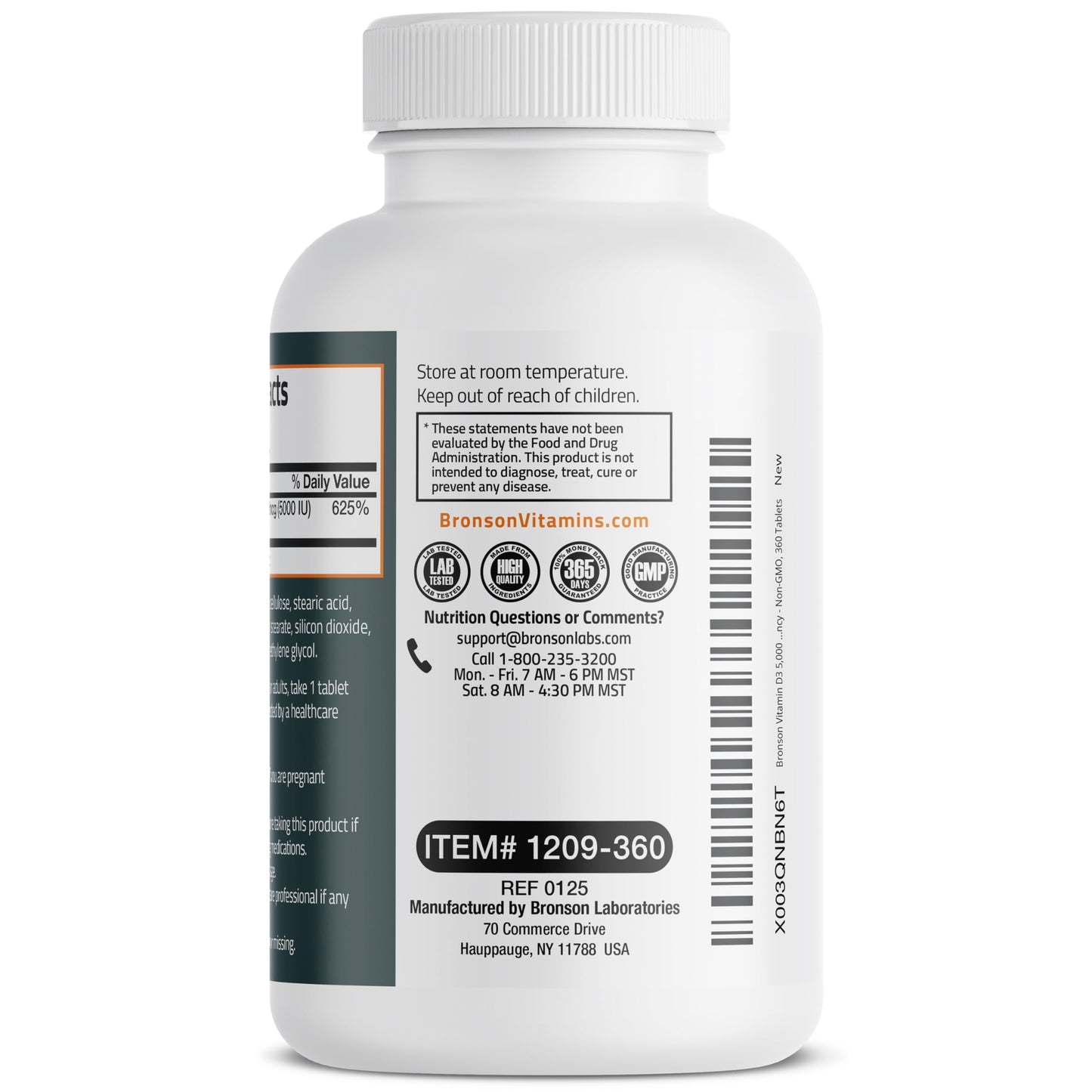 Bronson Vitamin D3 5000iu (125mcg) 1 Year Supply | Immune Support & Muscle Function