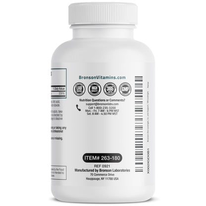 Bronson Zinc Lozenges Lemon Flavor - Immune Support & Antioxidant (180 Chewable Tablets)
