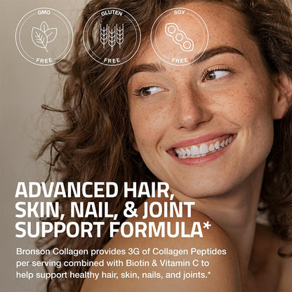 Bronson Collagen Peptides 3000mg with Biotin & Vitamin C | Hair & Skin Support