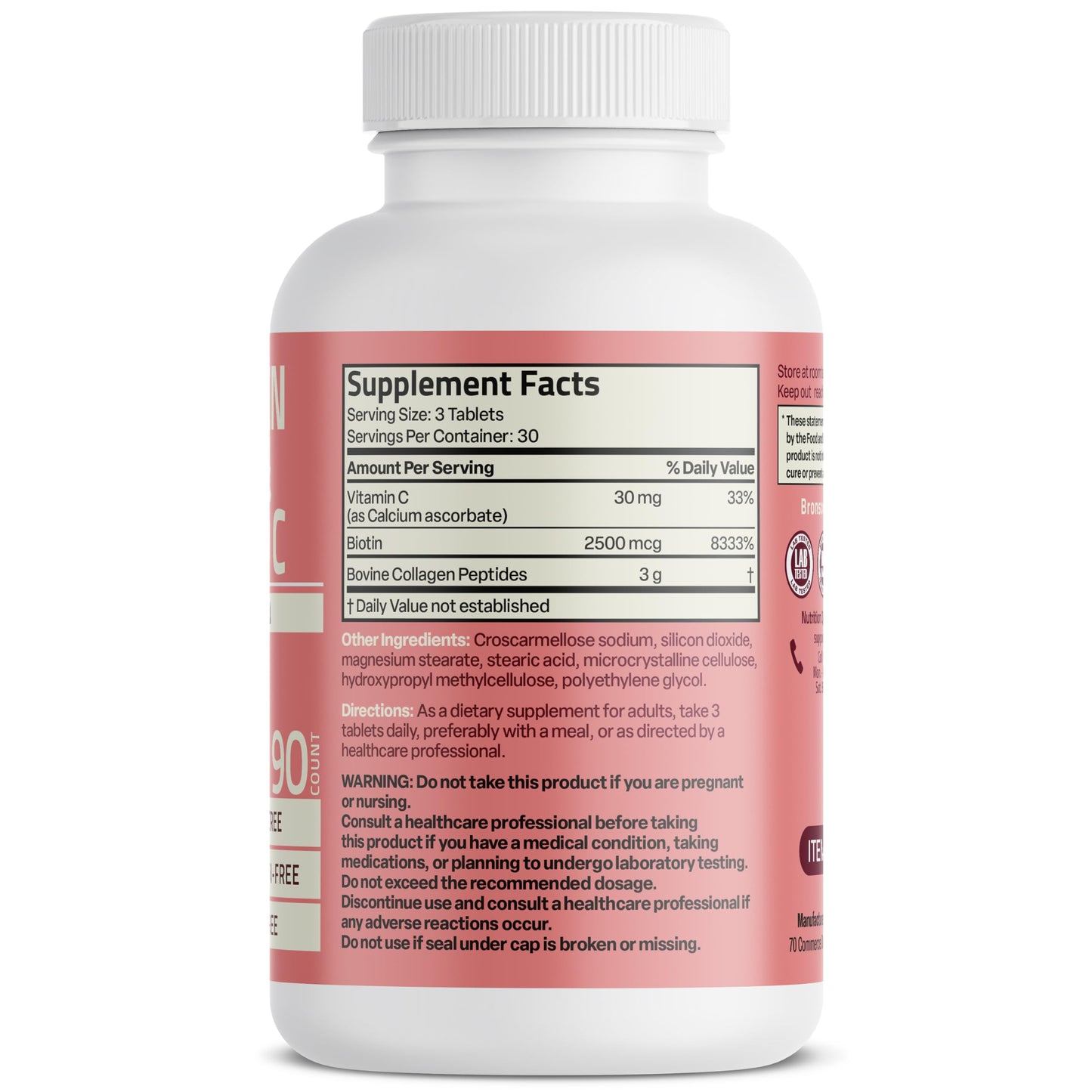 Bronson Collagen Peptides 3000mg with Biotin & Vitamin C | Hair & Skin Support