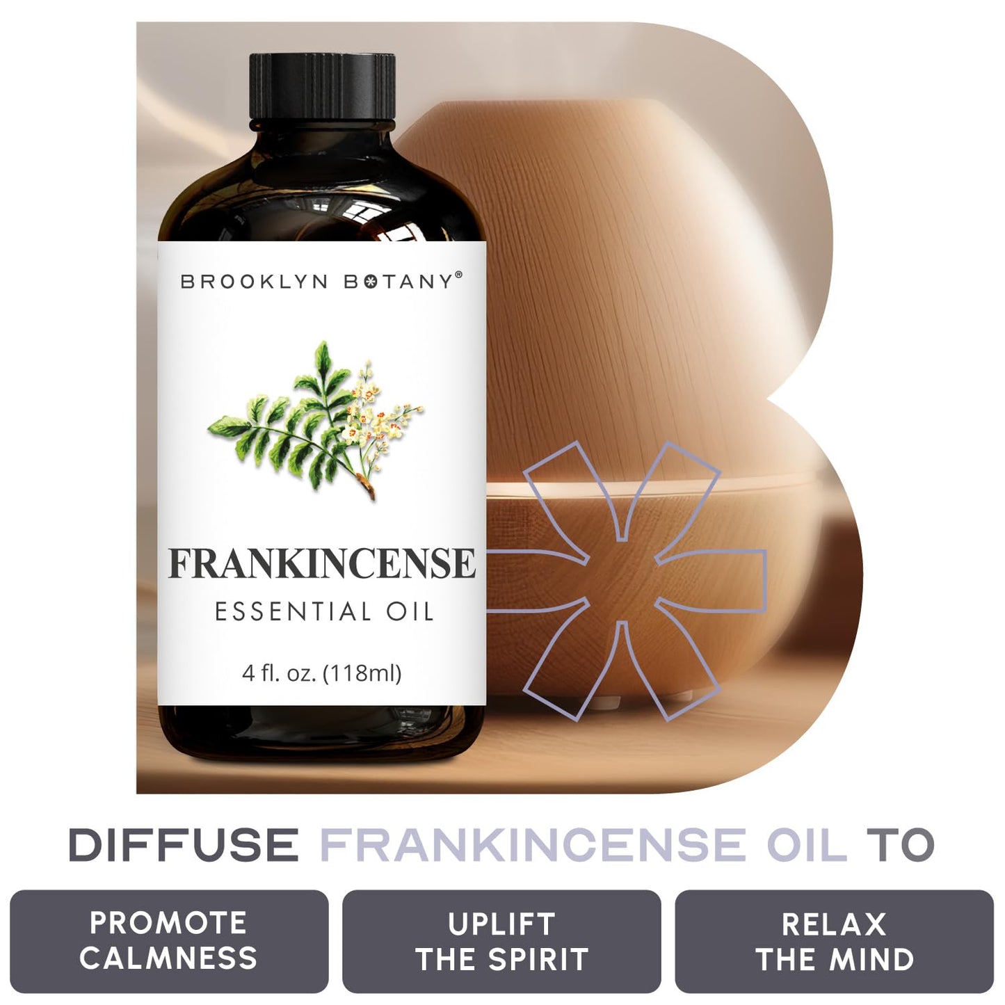 Brooklyn Botany Frankincense Essential Oil – 4 oz, 100% Pure & Natural, Premium Grade