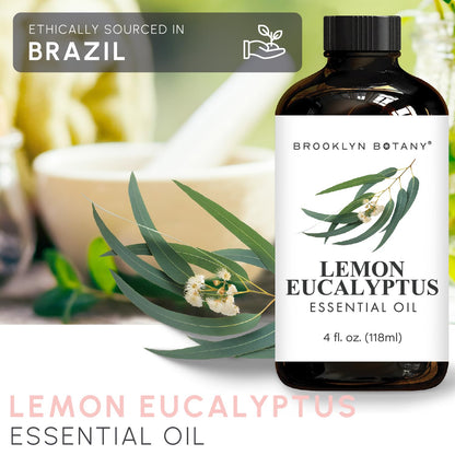 Brooklyn Botany Lemon Eucalyptus Essential Oil - 4 Fl Oz | Pure & Natural, Premium Grade