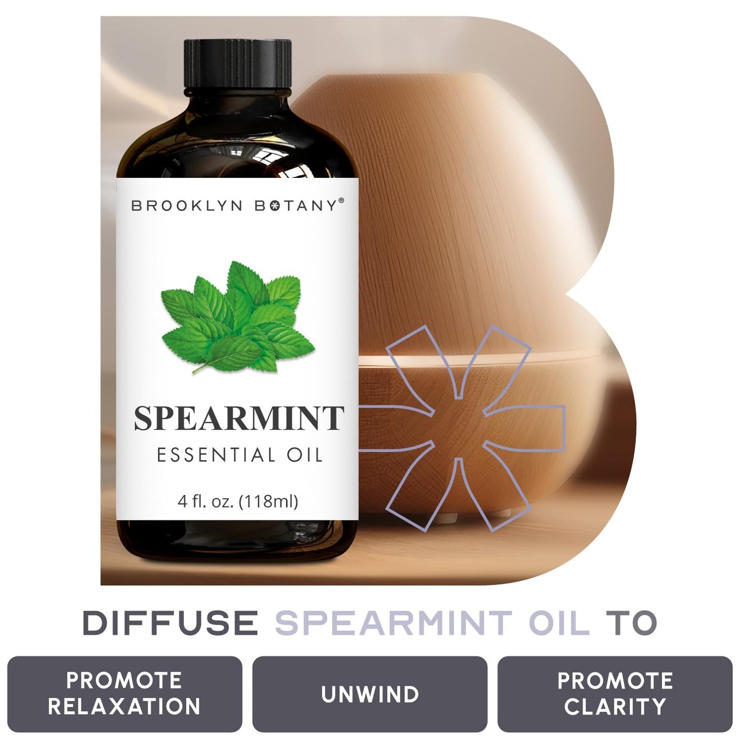 Brooklyn Botany Spearmint Essential Oil - 4 oz | 100% Pure & Natural