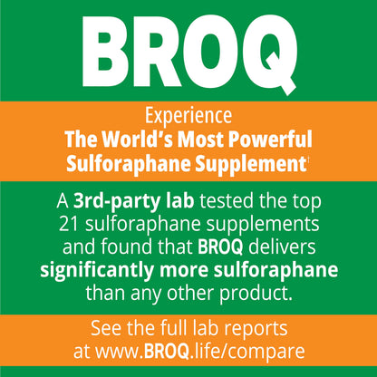BROQ 2X Sulforaphane for Inflammation, Immunity & Detox | NRF2 Longevity & Cellular Defense – 3rd-Party Tested