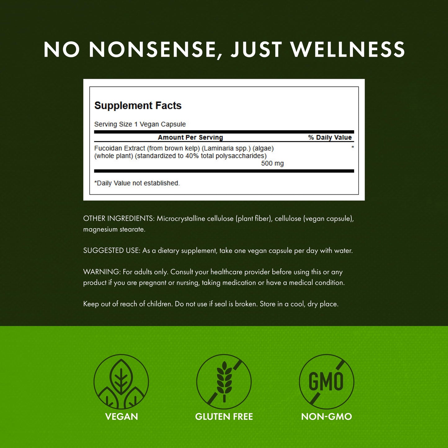 Swanson Fucoidan Extract 500mg - Immune Support (60 Veggie Caps) 2 Pack