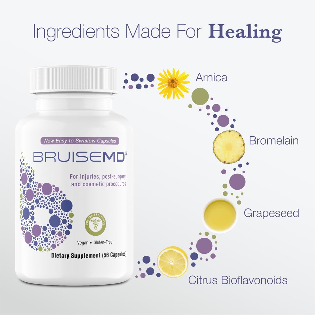 BruiseMD Arnica 1000mg & Bromelain 500mg — 14-Day Bruising and Swelling Support