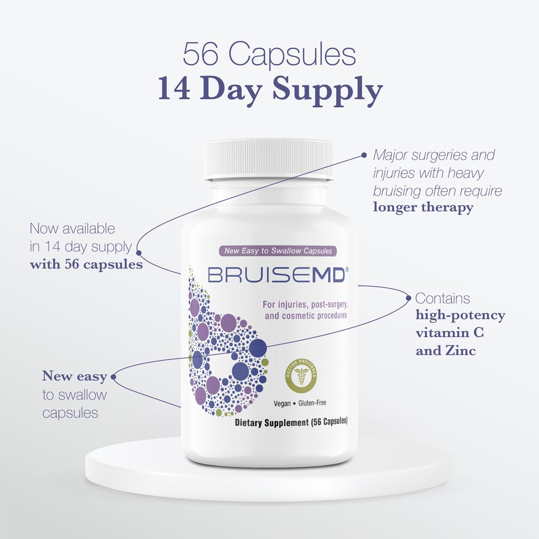 BruiseMD Arnica 1000mg & Bromelain 500mg — 14-Day Bruising and Swelling Support