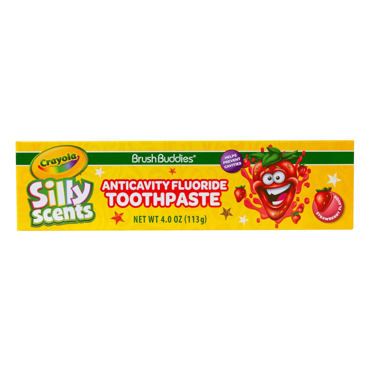 Brush Buddies Crayola Silly Scents Strawberry Flavored Fluoride Toothpaste for Kids 2+