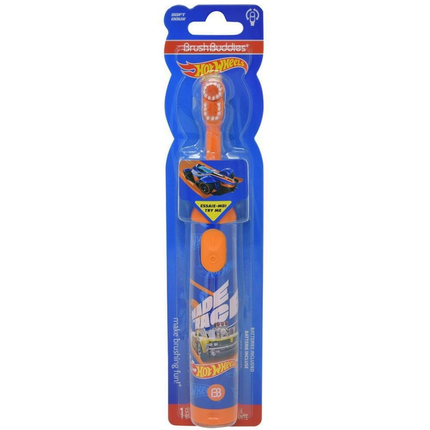 Brush Buddies Hot Wheels Electric Toothbrush for Kids 4-7 | Battery-Powered Pediatric Toothbrush