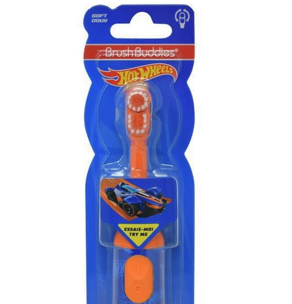 Brush Buddies Hot Wheels Electric Toothbrush for Kids 4-7 | Battery-Powered Pediatric Toothbrush