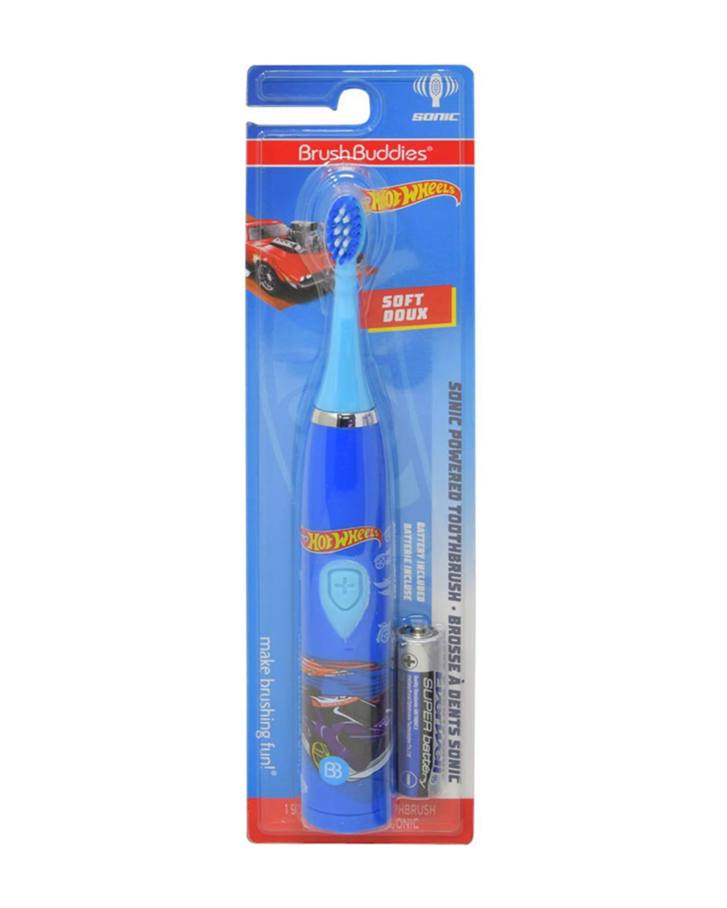 Brush Buddies Hot Wheels Sonic Powered Kids Toothbrush – Blue