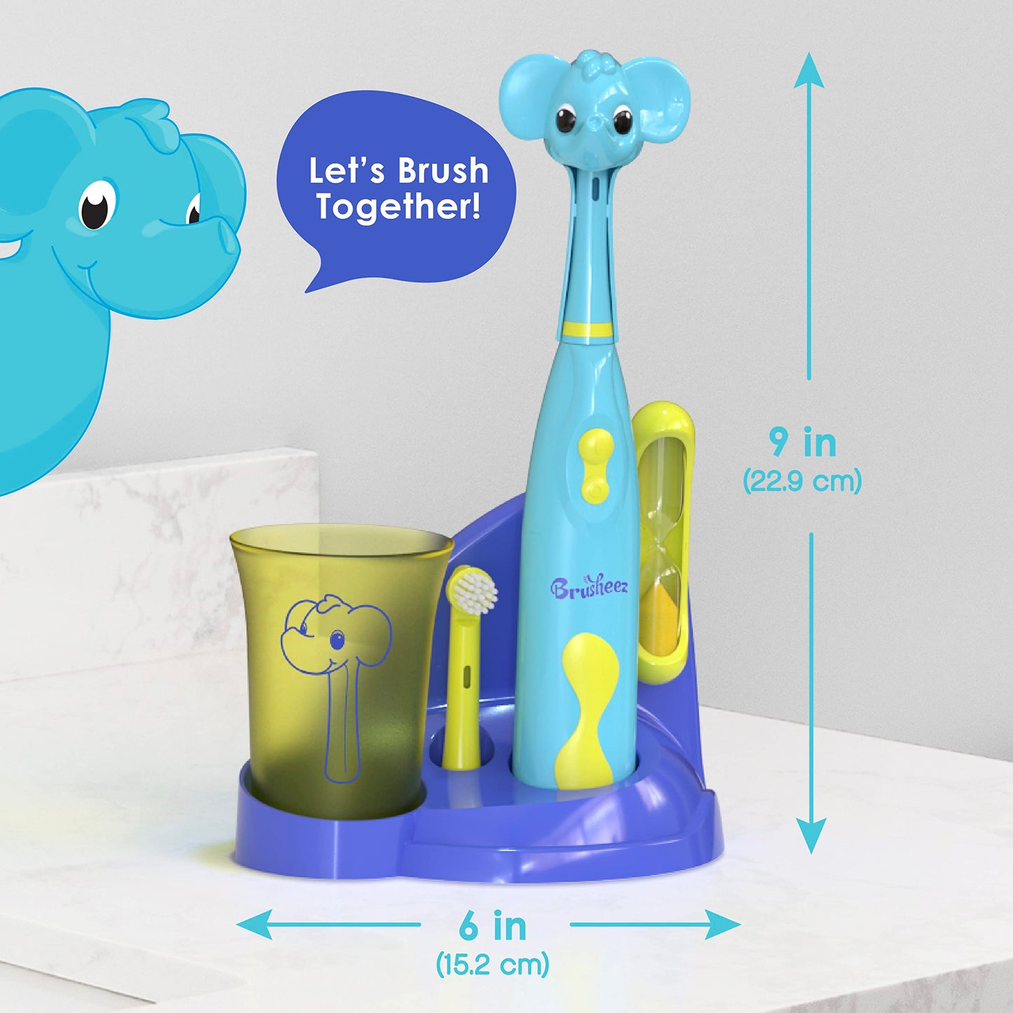 Brusheez Kids’ Electric Toothbrush Set for Ages 3+ – Ollie The Elephant