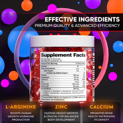 BTQ BIOTEQUE LAB BIOTEQUELAB Height Growth Gummies – Multivitamin for Teens, Kids & Adults