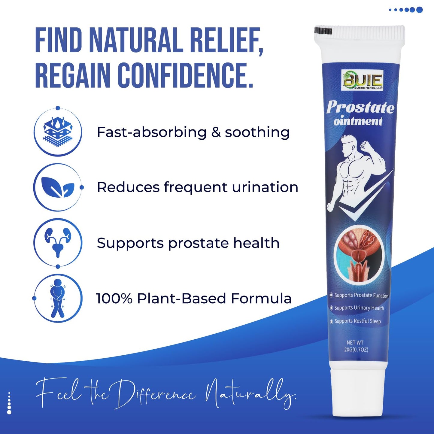 BUIE Prostate Relief Cream – Natural Herbal Topical for Men’s Daily Comfort
