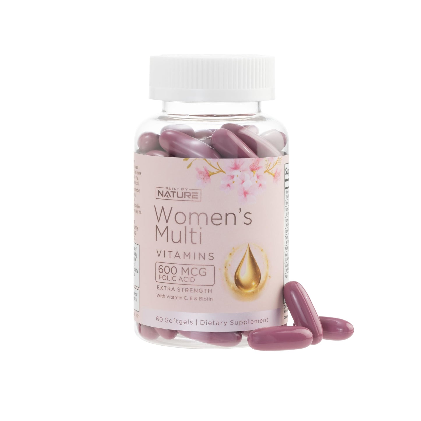 Built By Nature Vitamins for Women – Complete Daily Multivitamin with Iron & Calcium