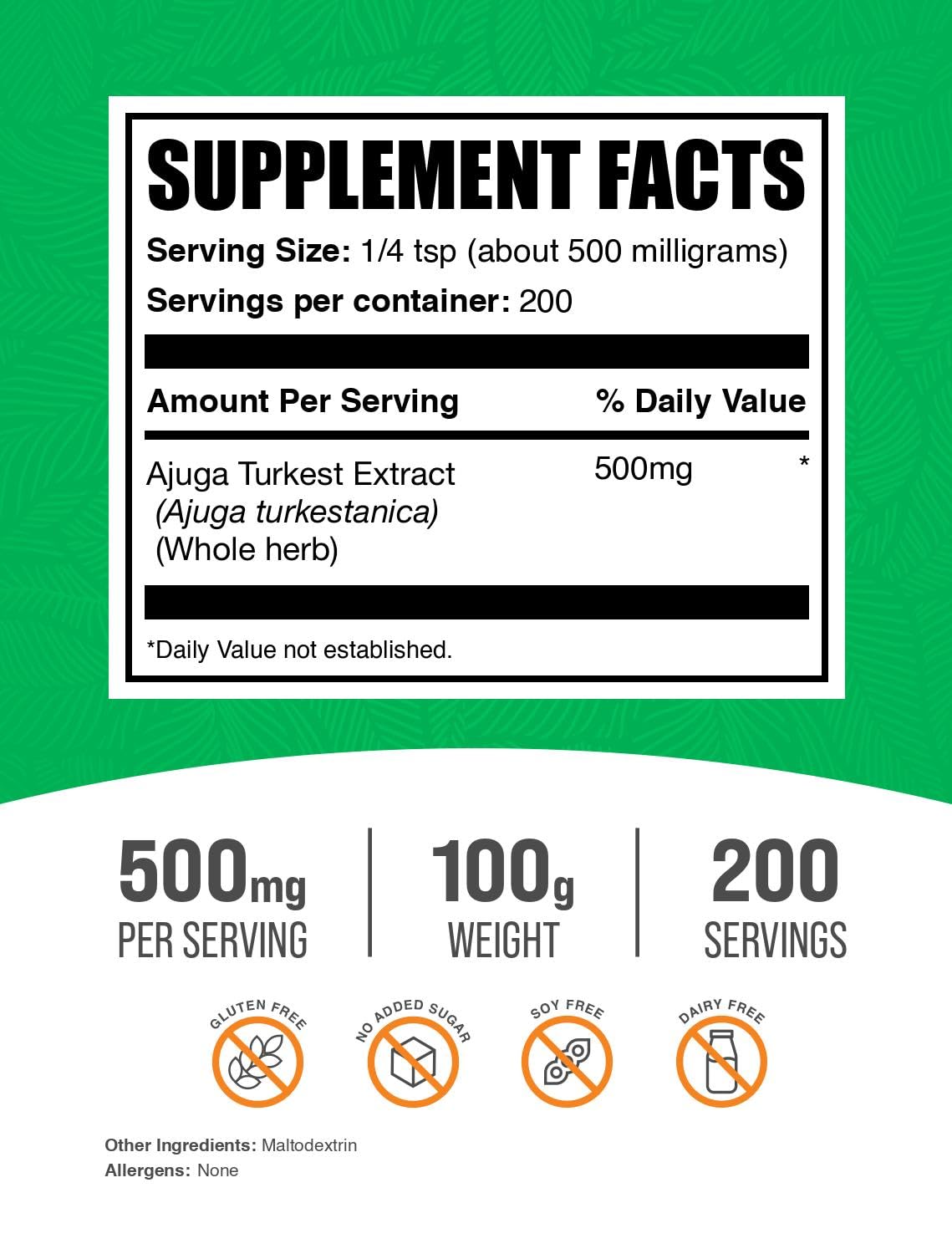 Ajuga Turkest Extract Powder 500mg - 100g | BulkSupplements