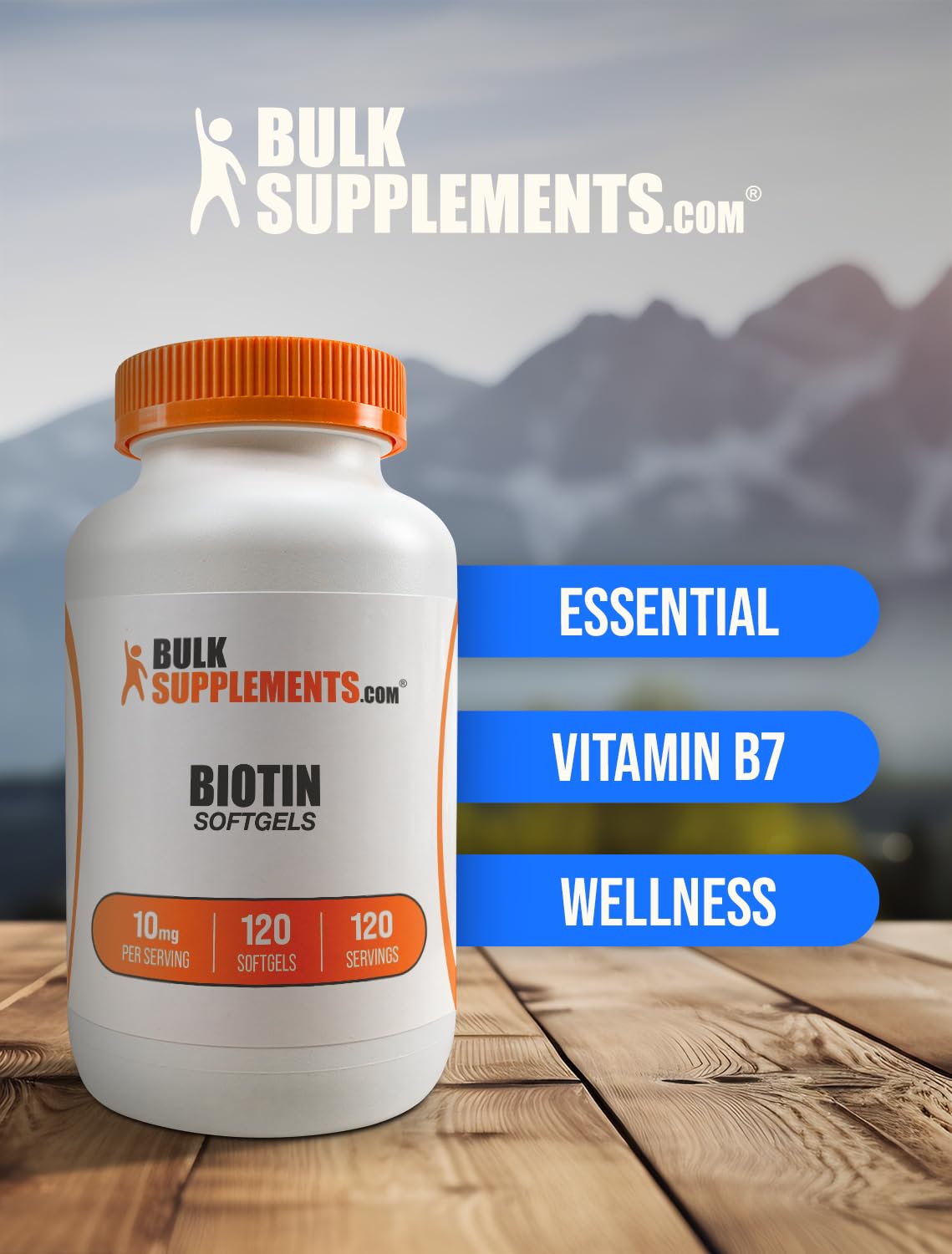 Biotin 10000mcg Softgels – Vitamin B7 for Hair, Skin & Nails | Gluten Free