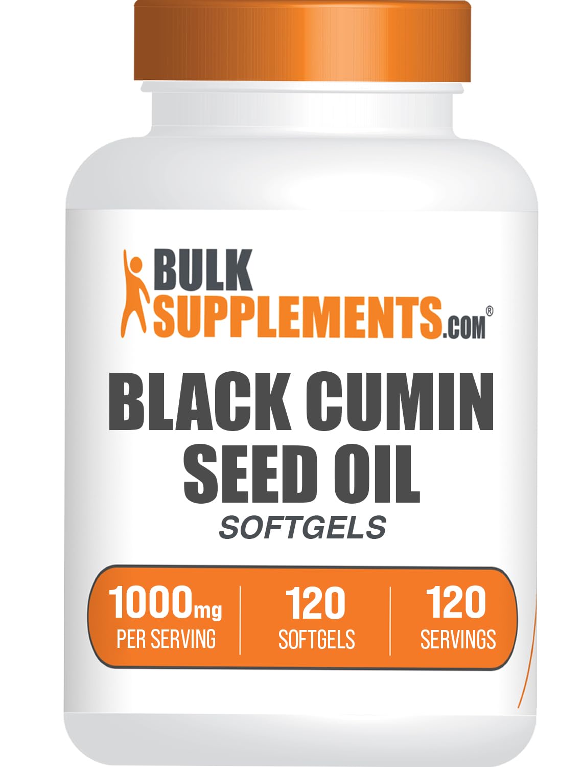BulkSupplements Black Cumin Seed Oil Softgels 1000mg – 120 Count (Gluten Free)