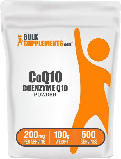 BulkSupplements CoQ10 Powder 200mg – Gluten Free, 100g Jar