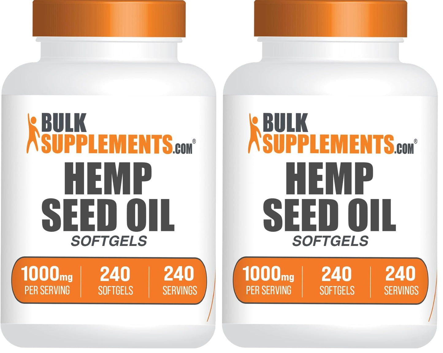 BulkSupplements Hemp Seed Oil Softgels 1000mg - Omega-3, Gluten Free - Pack of 2