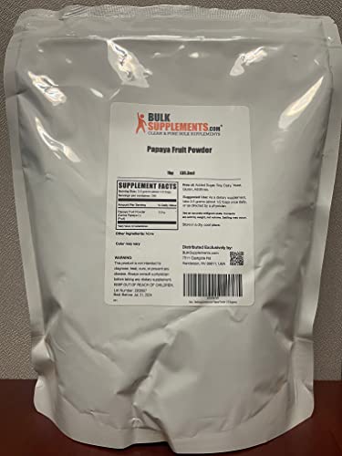 BulkSupplements.com Organic Papaya Fruit Powder – Gluten Free, 1kg (2.2 lbs), 3g per Serving | Flavoring Powder (Pack of 1)