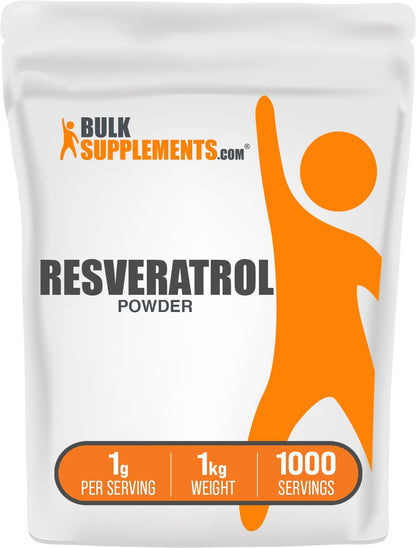 Resveratrol Powder - 1000mg per Serving, 1kg (2.2 lb) | BulkSupplements