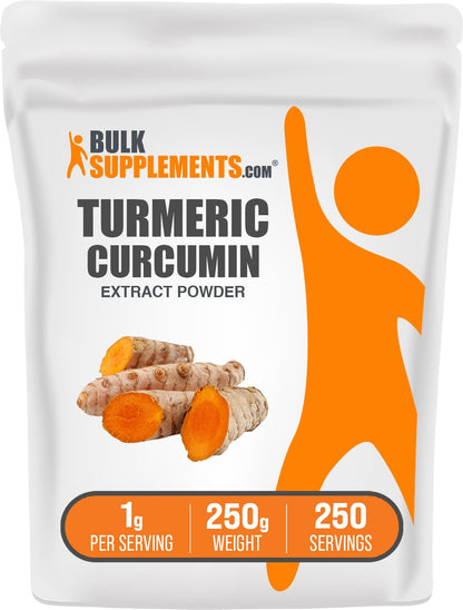 BulkSupplements Turmeric Extract Powder - Gluten Free, 1g per Serving, 250g