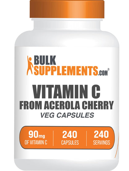 Vitamin C from Acerola Cherry Capsules - Gluten Free, 240 Veg Caps