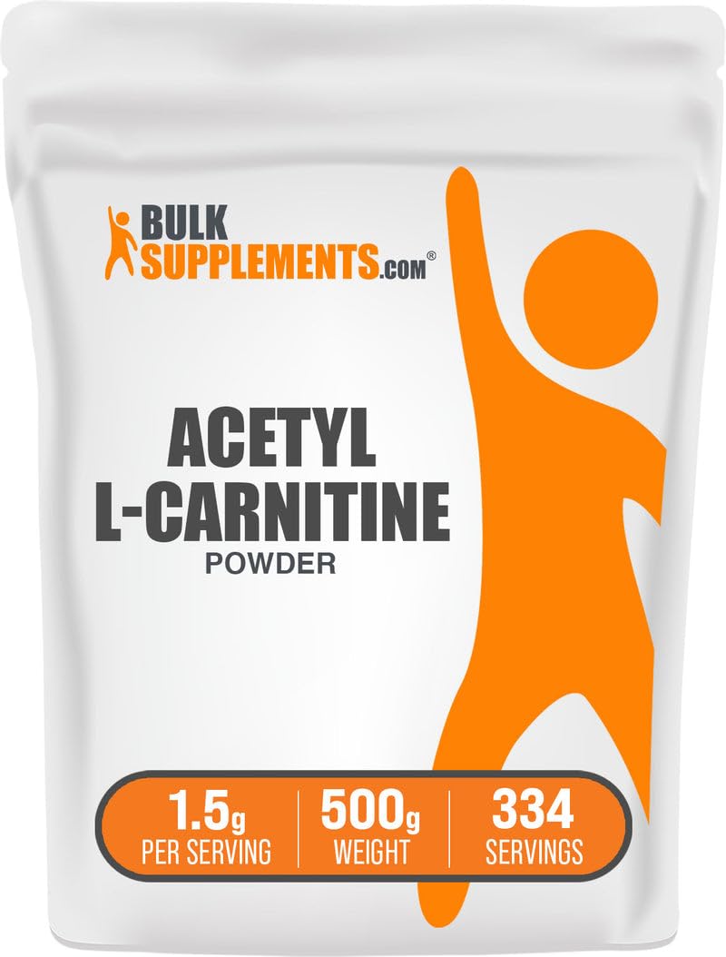 BulkSupplements Acetyl L-Carnitine Powder (ALCAR HCl) – 1.5 g Serving, 500 g, Gluten Free