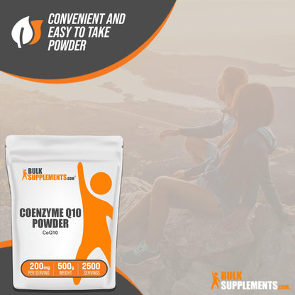 BulkSupplements CoQ10 Powder 200 mg – Gluten Free, 500g | Coenzyme Q10 Supplement