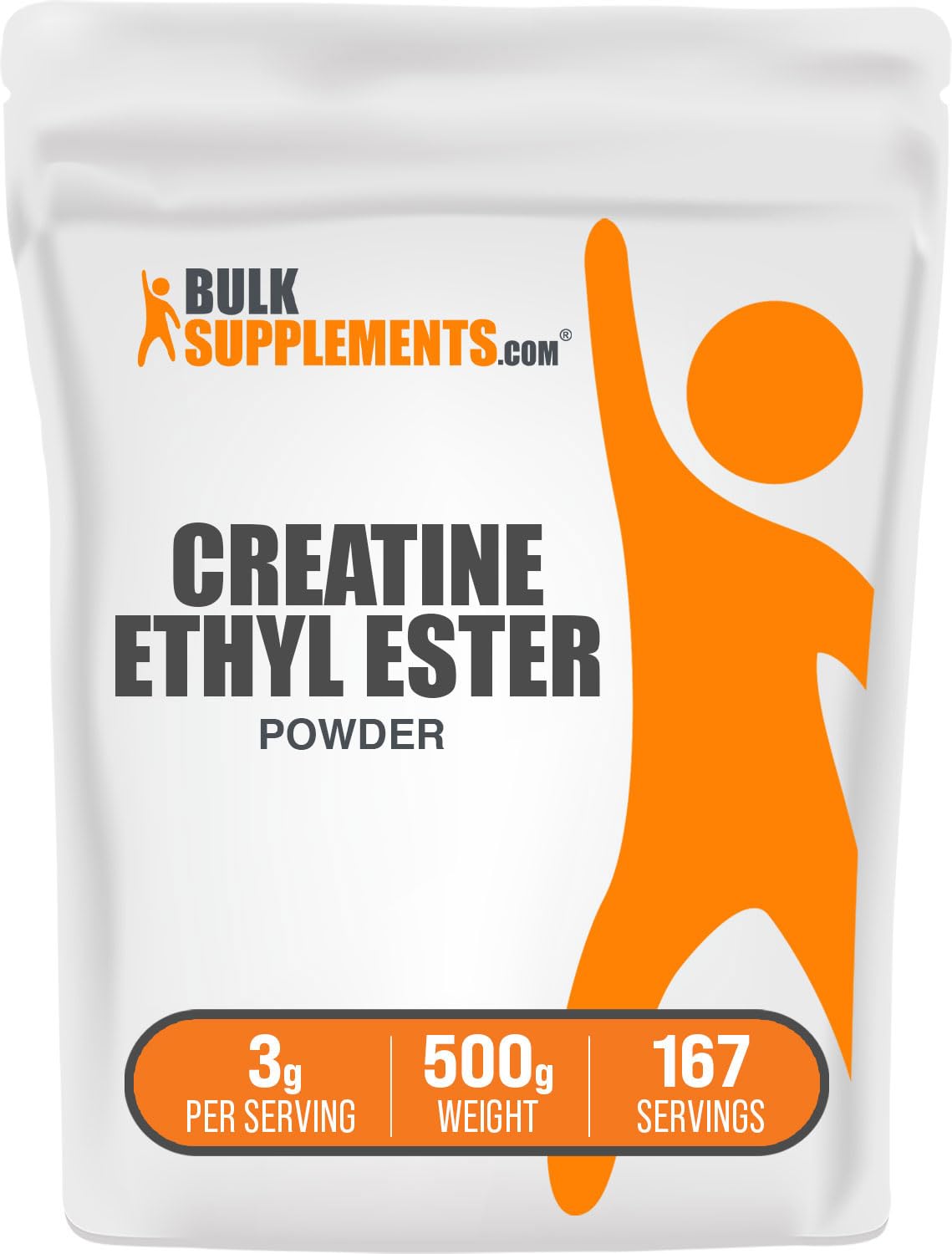 BulkSupplements Creatine Ethyl Ester HCl Powder – 3g/Serving, Unflavored, Gluten Free, 500g