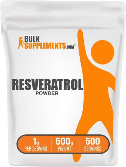 BulkSupplements Resveratrol Powder – 500g, Gluten Free, 1g per Serving