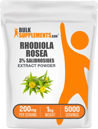 BulkSupplements Rhodiola Extract Powder – 3% Salidrosides, 200 mg/Serving, Gluten Free, 1kg