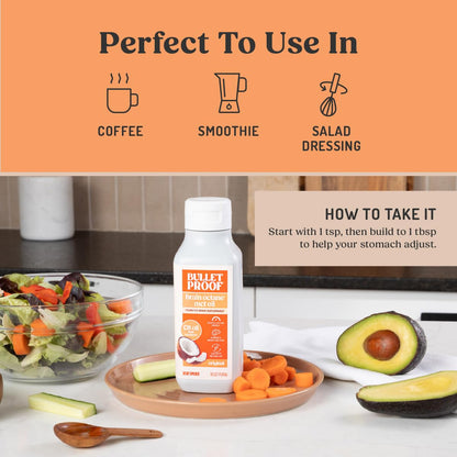 Bulletproof Coconut Brain Octane C8 MCT Oil 2-Pack – Unflavored Keto Energy for Brain & Body