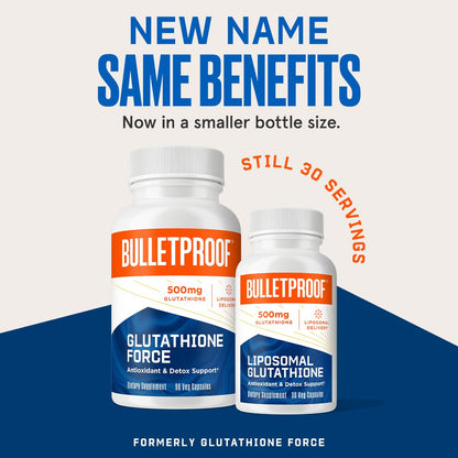 Bulletproof Liposomal Glutathione Force Antioxidant Capsules, 30 Count | Immune Support & Liver Health, 30 Servings, Packaging May Vary