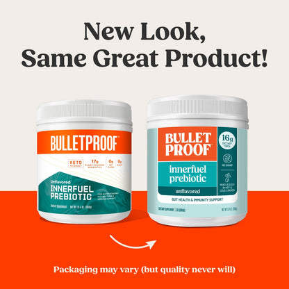 Bulletproof Unflavored Innerfuel Prebiotic Fiber Powder – 13.4 oz, Sugar-Free, Gluten-Free, Gut Health Support