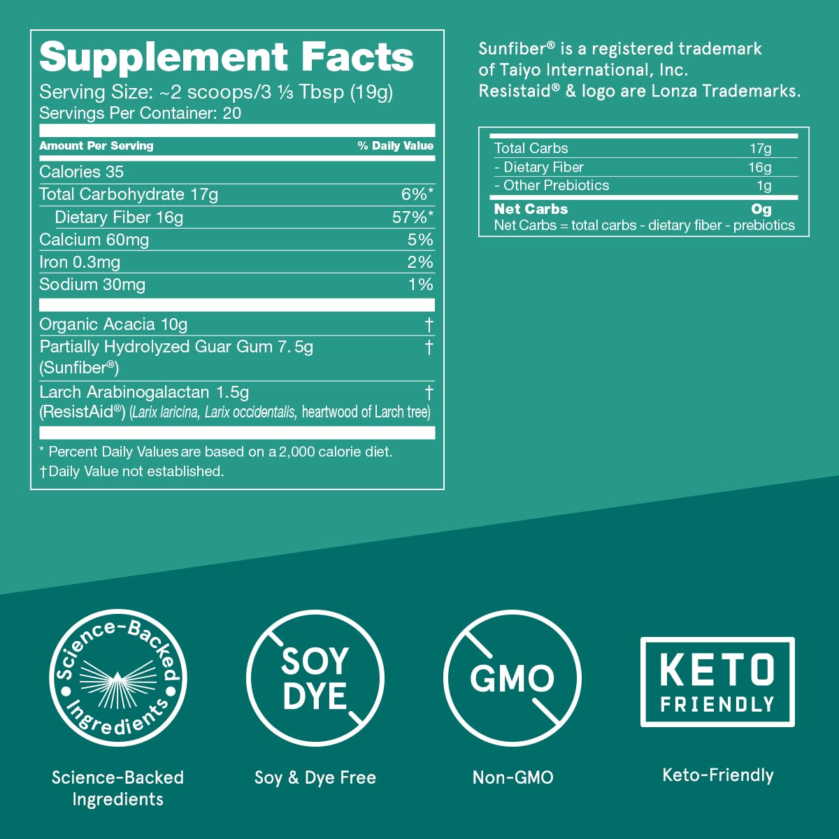 Bulletproof Unflavored Innerfuel Prebiotic Fiber Powder – 13.4 oz, Sugar-Free, Gluten-Free, Gut Health Support