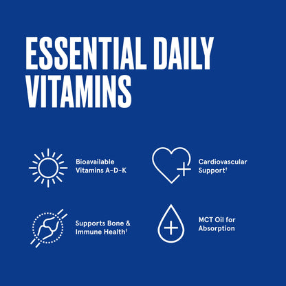 Bulletproof Vitamins A-D-K Softgels | 30 Count for Immune, Bone & Heart Support