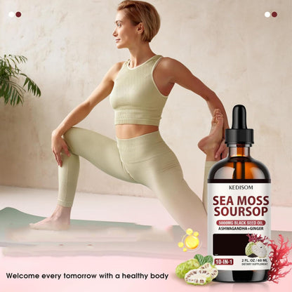 Sea Moss Liquid Drops 2 Oz – Organic Black Seed Oil + Irish Sea Moss Gel (Vegan) – 6X Stronger