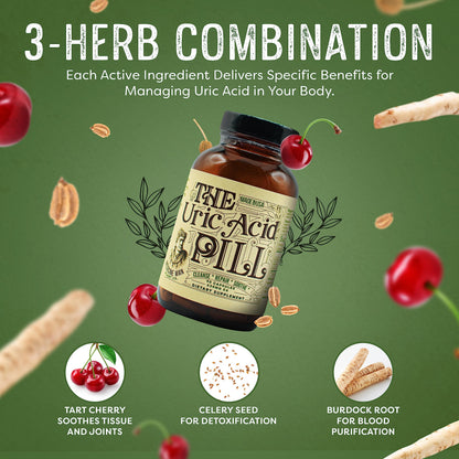 Medicine Man Plant Co The Uric Acid Pill – 90 Capsules | Tart Cherry, Celery Seed & Burdock Root