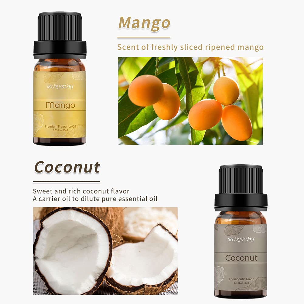 BURIBURI Fruit Essential Oils Gift Set 4Pack - Premium Fruity Fragrance